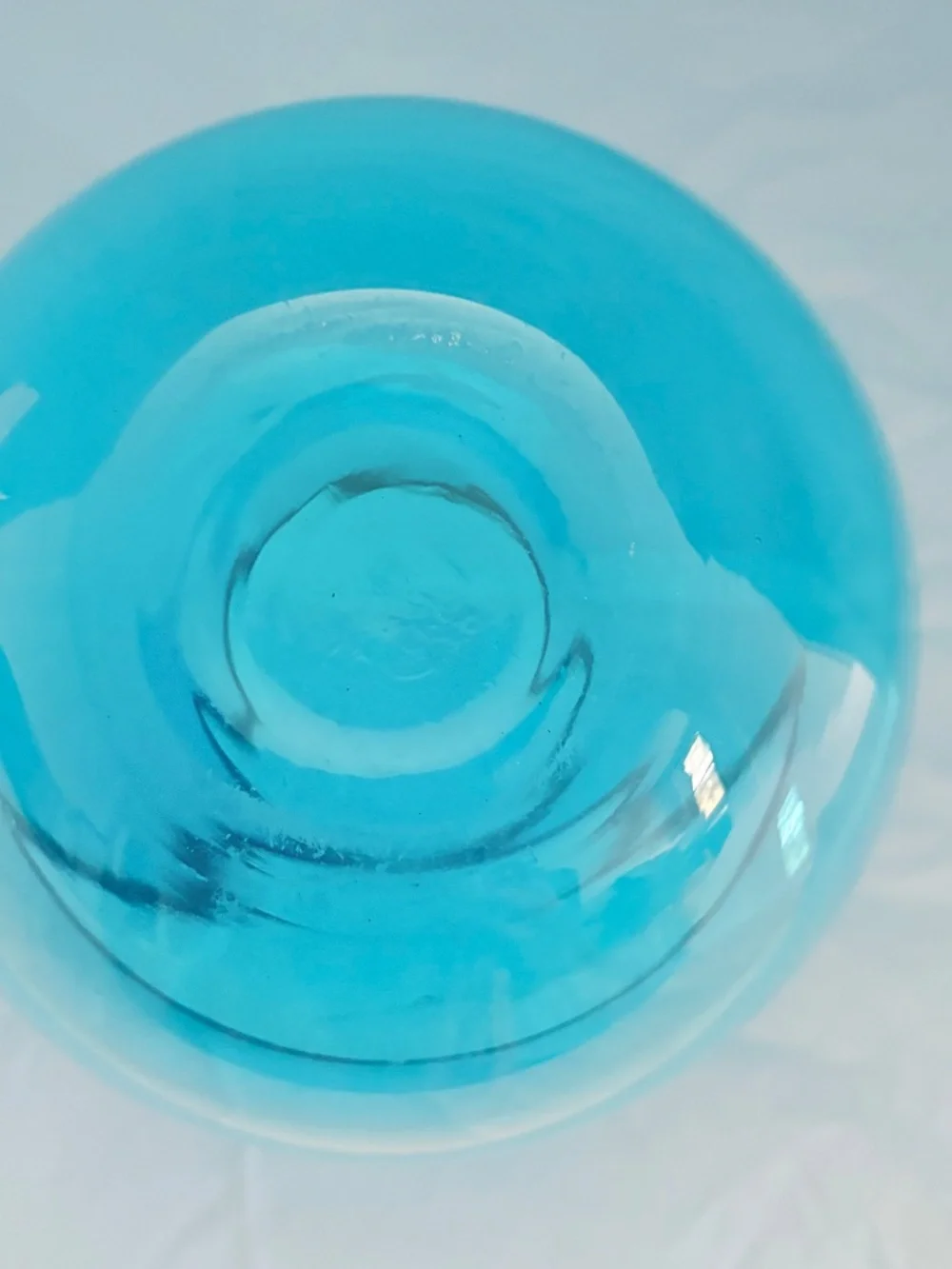 LSA International Peacock Blue Blown Glass Vase Slanted Rim made in Poland 8